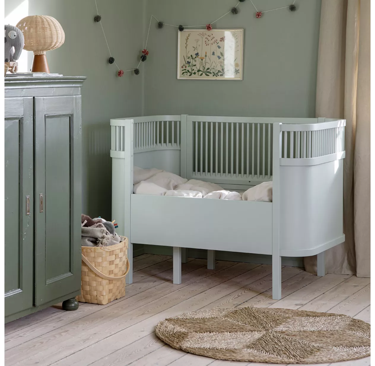 Sebra Lit Bébé évolutif - Mist Green 4 Sebra Lit Bébé évolutif - Mist Green – Image 2