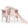 Lit Cabane Avec Toboggan - Rose Poudré 1 Lit Cabane Avec Toboggan - Rose Poudré -Enfant Fournitures Boutique lit cabane avec toboggan rose poudre mathy by bols 1 1264x1234