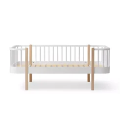 Lit Junior Banquette Wood - Blanc/Chêne