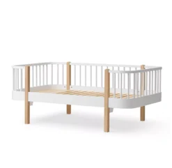 Lit Junior Banquette Wood - Blanc/Chêne -Enfant Fournitures Boutique lit junior banquette wood original chene oliver furniture 3 1264x1234