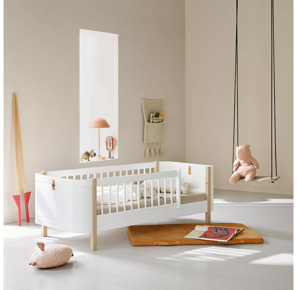 Lit Junior Wood Mini+ - Blanc/Chêne 4 Lit Junior Wood Mini+ - Blanc/Chêne – Image 2