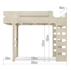 Lit Mezzanine F Bunk Bed - Naturel -Enfant Fournitures Boutique lit mezzanine f bunk bed naturel rafa kids 2 1264x1234