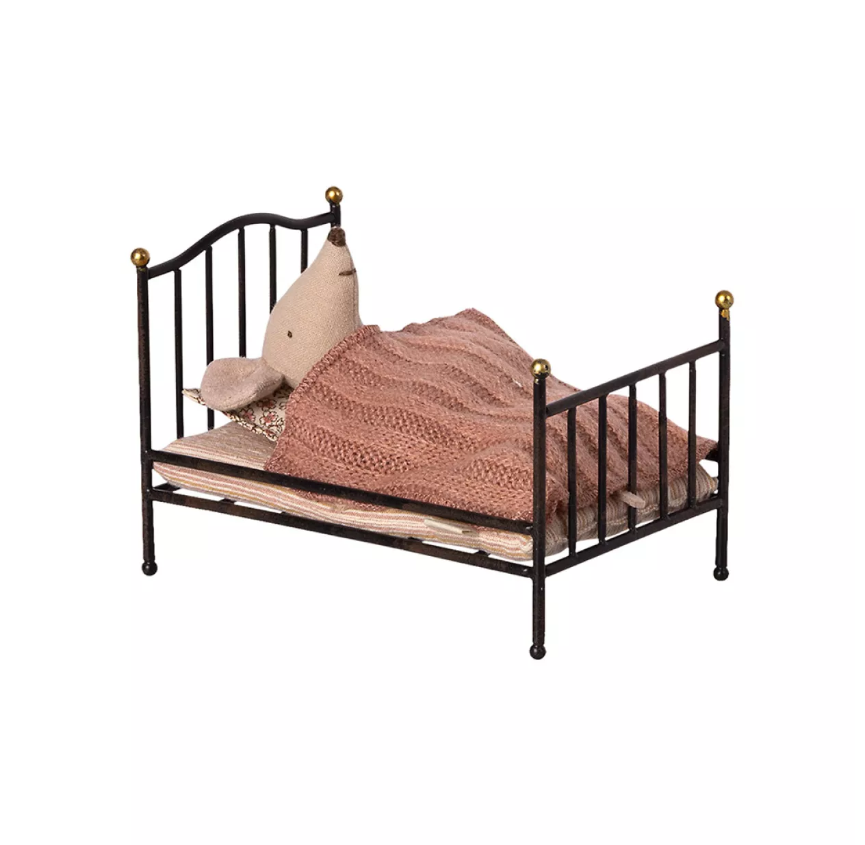 Maileg Lit De Souris Vintage Miniature - Anthracite 5 Maileg Lit De Souris Vintage Miniature - Anthracite – Image 3