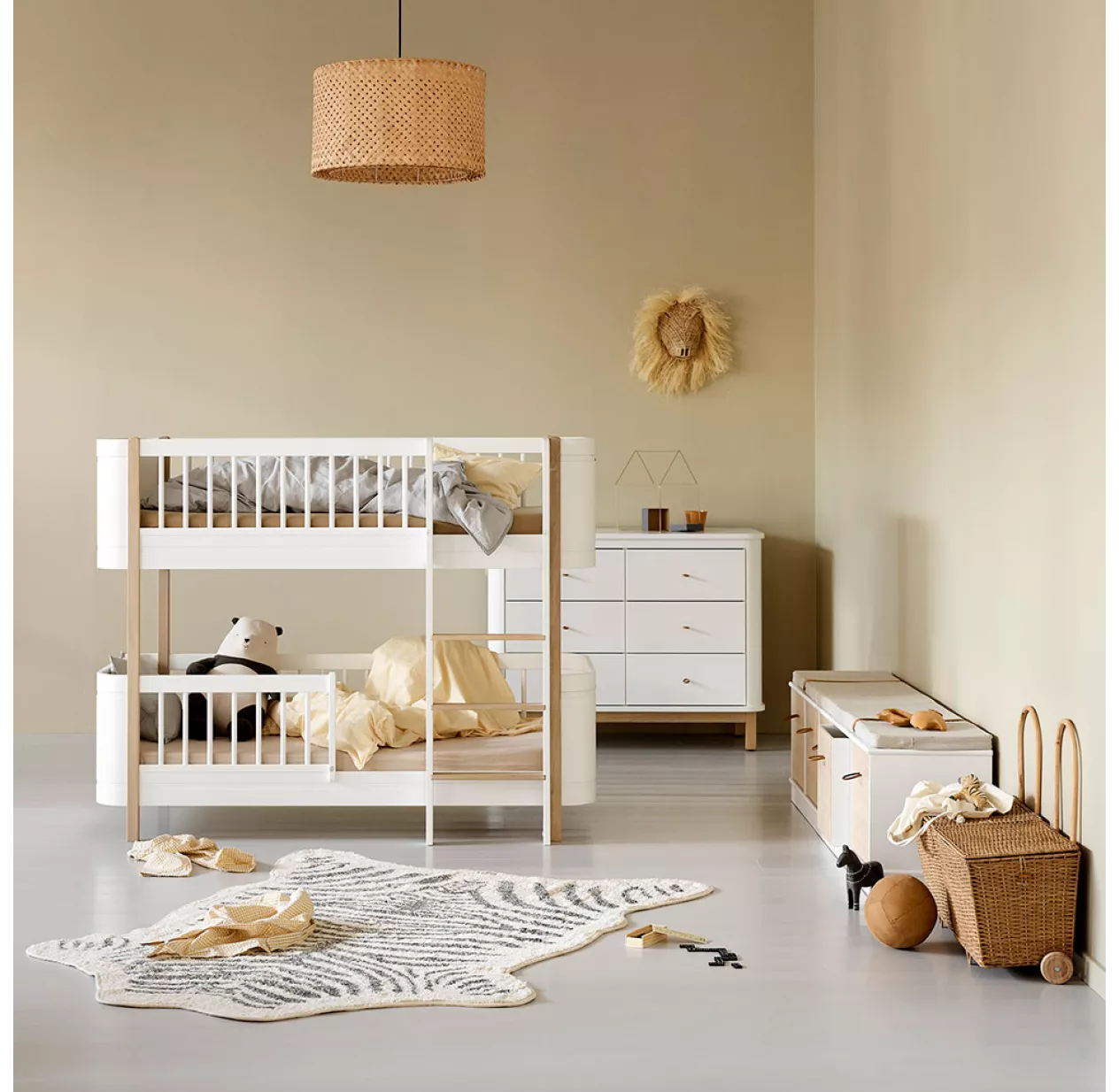 Lit Superposé Junior Wood Mini+ - Blanc/Chêne 4 Lit Superposé Junior Wood Mini+ - Blanc/Chêne – Image 2