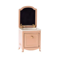 Maileg Meuble Vasque Et Miroir Salle De Bain Miniature - Rose