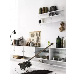 Portant Mural Au Sol 85 X 30 Cm - Blanc -Enfant Fournitures Boutique pack 2 portants muraux sol etageres string blanc 85x30 3 1264x1234