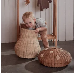 OYOY Panier De Rangement Champignon -Enfant Fournitures Boutique panier de rangement champignon en rotin oyoy 3 1264x1234