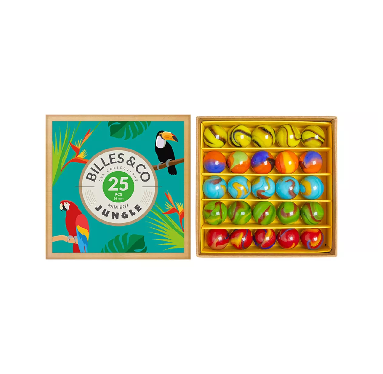 Petit Coffret De 25 Billes - Jungle 3 Petit Coffret De 25 Billes - Jungle