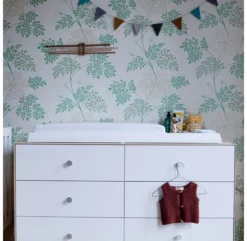 Commode Merlin Sparrow 6 Tiroirs - Blanc/Bouleau -Enfant Fournitures Boutique plan a langer xl merlin oeuf nyc bouleau 1 1264x1234