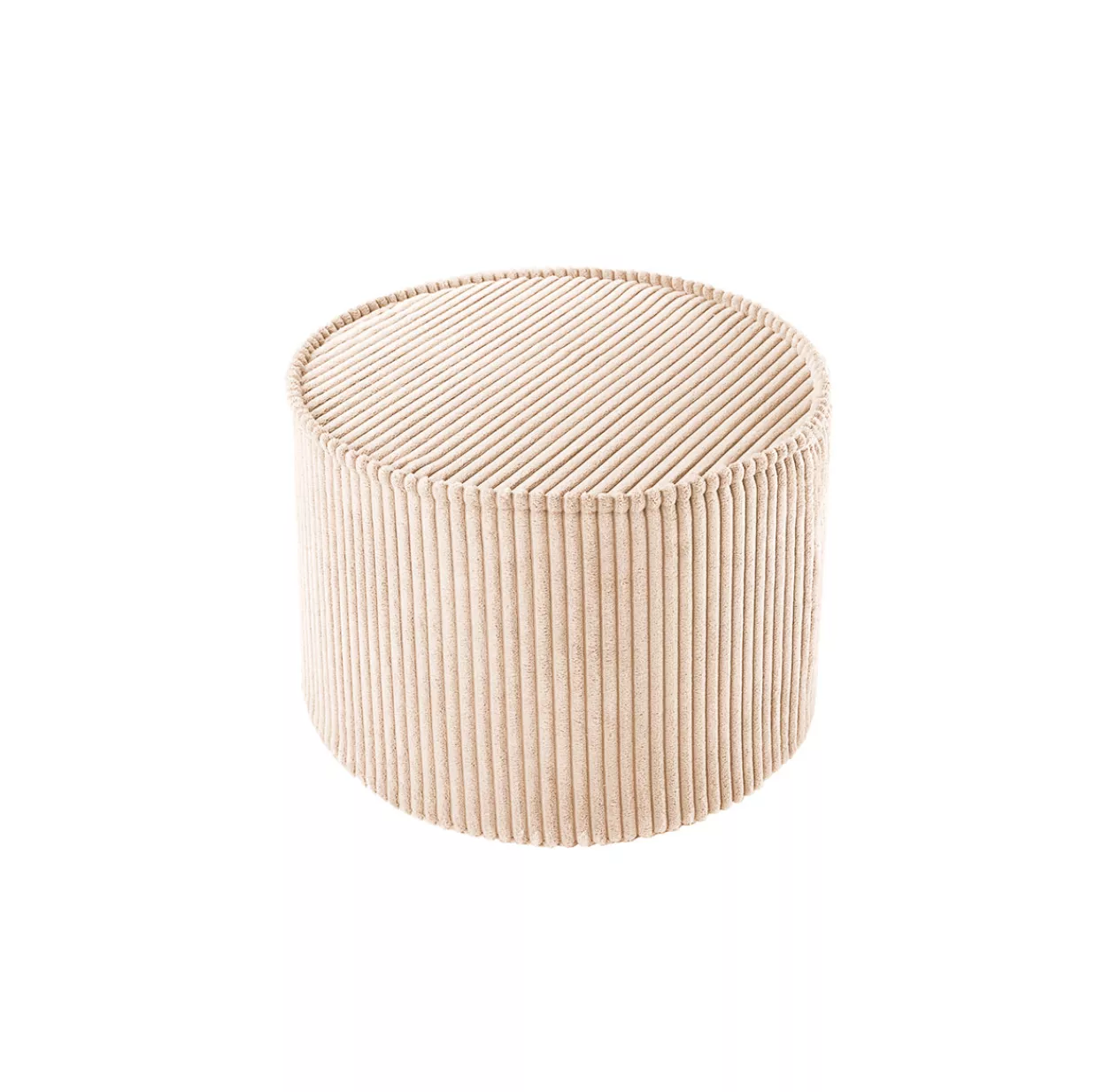 Pouf En Velours Côtelé - Beige 3 Pouf En Velours Côtelé - Beige