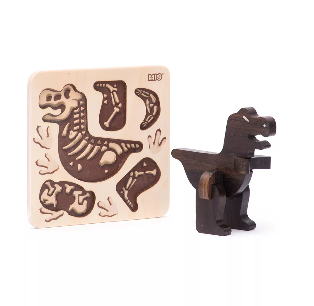 Puzzle T-Rex à Assembler - Chêne Foncé 3 Puzzle T-Rex à Assembler - Chêne Foncé