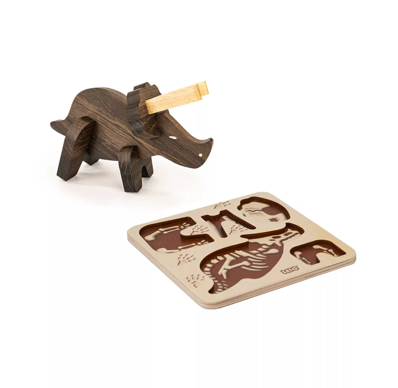 Puzzle Triceratops à Assembler - Chêne Foncé 3 Puzzle Triceratops à Assembler - Chêne Foncé