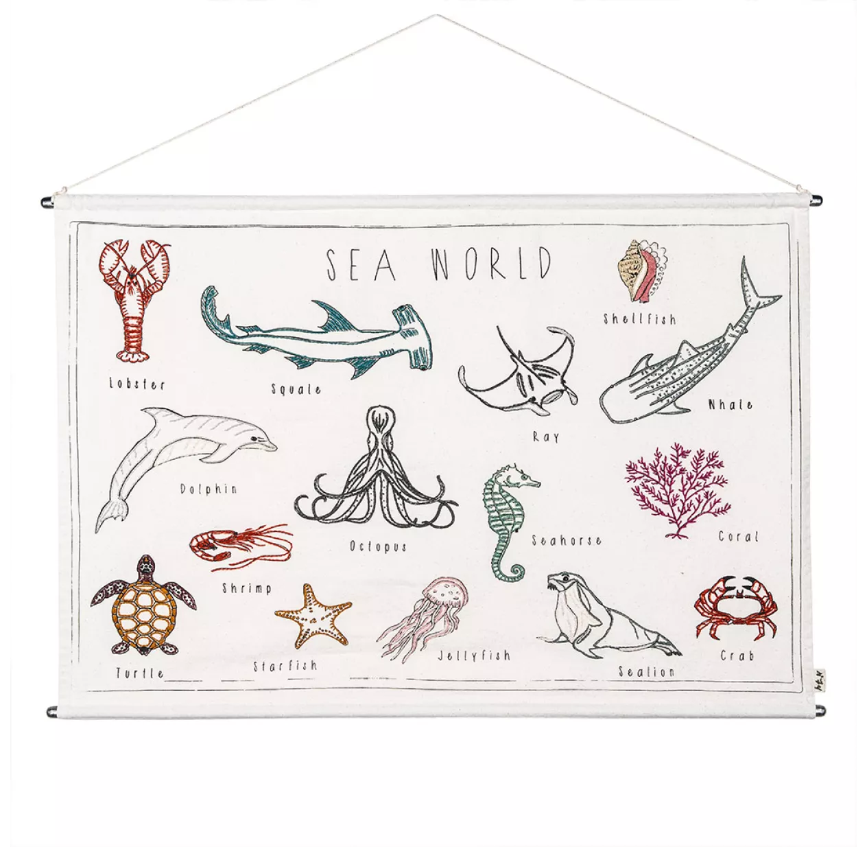 School Poster Brodé - Animaux Marins 3 School Poster Brodé - Animaux Marins