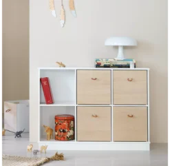 Set De 2 Caissons - Chêne/Blanc -Enfant Fournitures Boutique set de 3 caisses de rangement wood chene oliver furniture 3 1264x1234