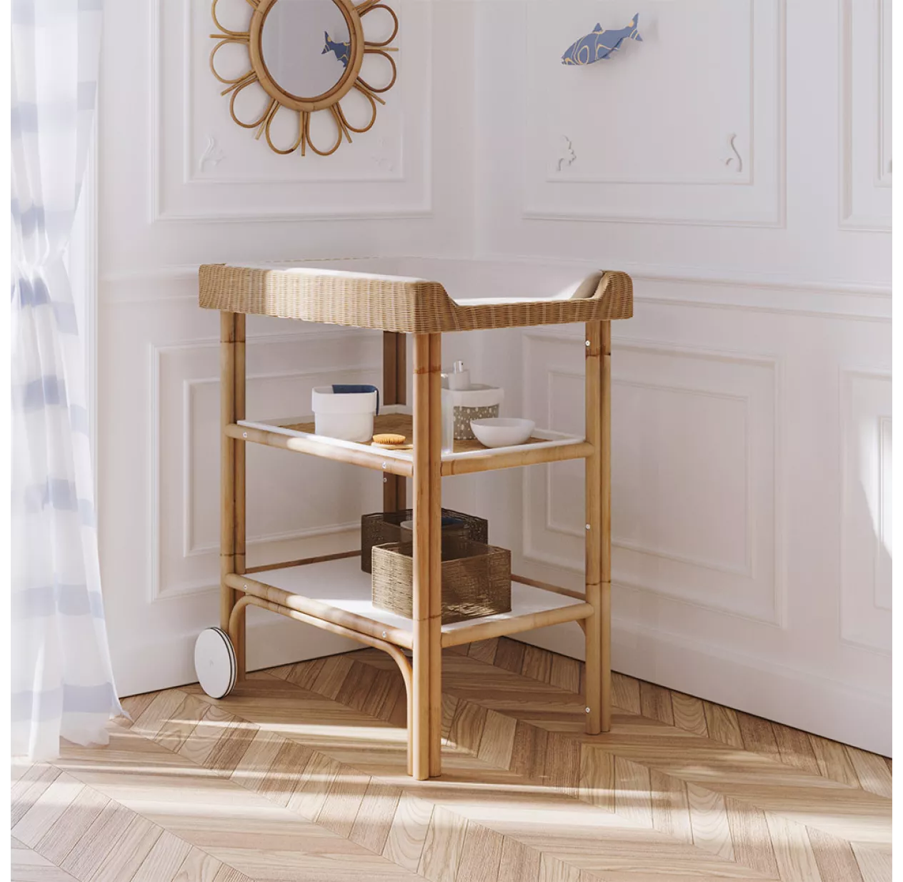 Table à Langer En Rotin Océania - Blanc 4 Table à Langer En Rotin Océania - Blanc – Image 2