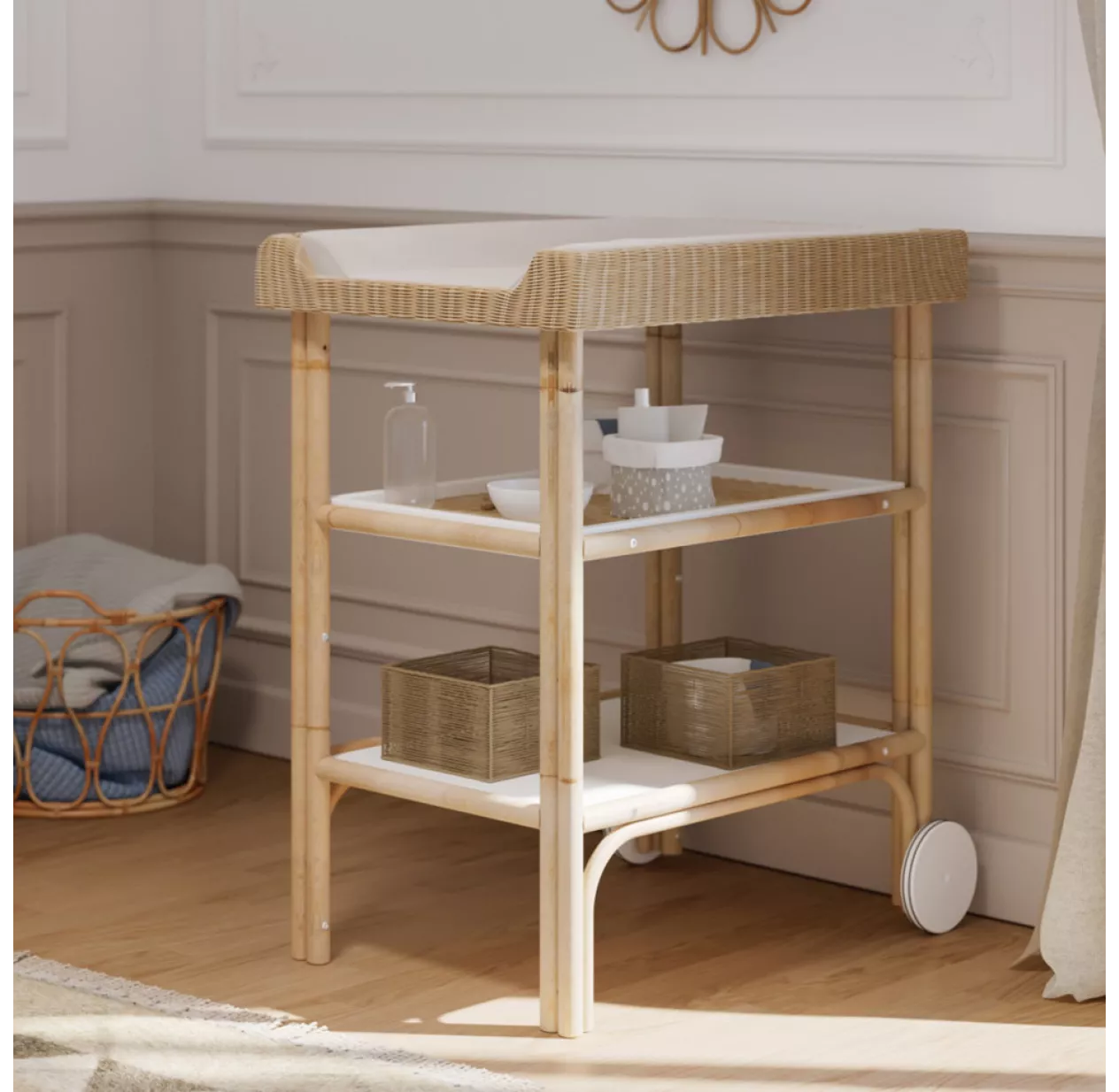 Table à Langer En Rotin Océania - Blanc 6 Table à Langer En Rotin Océania - Blanc – Image 4