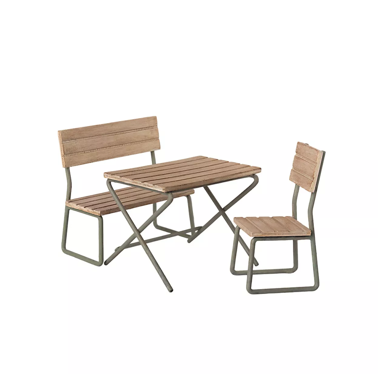 Maileg Table De Jardin, Chaise Et Banc Miniature 5 Maileg Table De Jardin, Chaise Et Banc Miniature – Image 3