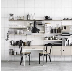 Table Murale Pliante - Frêne / Blanc -Enfant Fournitures Boutique table murale pliante ash white string 3 1264x1234