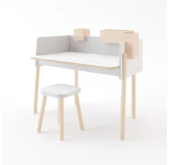 Tabouret Carré évolutif - Blanc/Bouleau -Enfant Fournitures Boutique tabouret oeuf nyc blanc bouleau 3 1264x1234