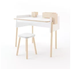 Tabouret Carré évolutif - Blanc/Bouleau -Enfant Fournitures Boutique tabouret oeuf nyc blanc bouleau 4 1264x1234