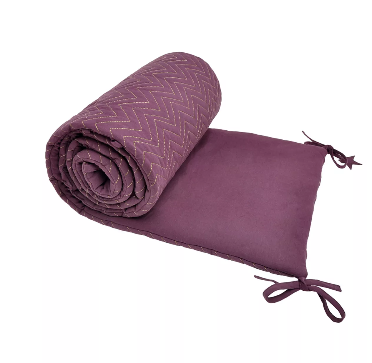 Tour De Lit Zig Zag - Prune 3 Tour De Lit Zig Zag - Prune